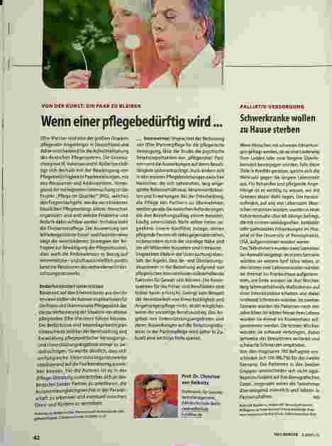 Vorschauseite 1: VON DER KUNST, EIN PAAR ZU BLEIBEN Wenn einer pflegebedürftig wird...