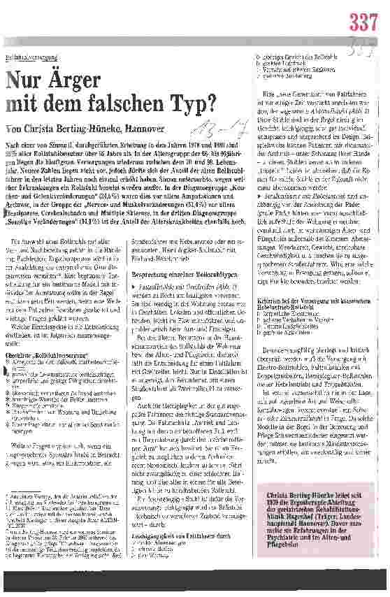 Vorschauseite 1: Rollstuhlversorgung: Nur Ärger mit dem falschen Typ?