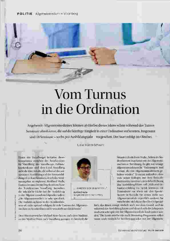 Vorschauseite 1: Vom Turnus in die Ordination