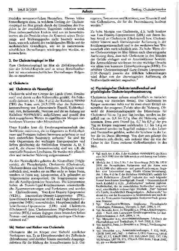 Vorschauseite 2: Cholesterinsenker: Arzneimittel, Medizinprodukte oder Lebensmittel?