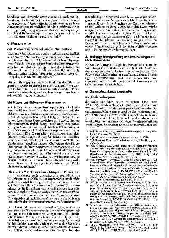 Vorschauseite 4: Cholesterinsenker: Arzneimittel, Medizinprodukte oder Lebensmittel?