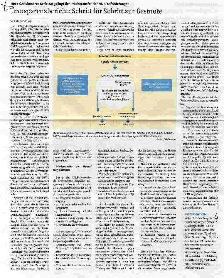 Vorschauseite 1: Transparenzbericht: Schritt für Schritt zur Bestnote