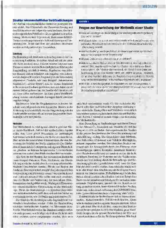 Vorschauseite 2: Kritisches Lesen wissenschaftlicher Artikel