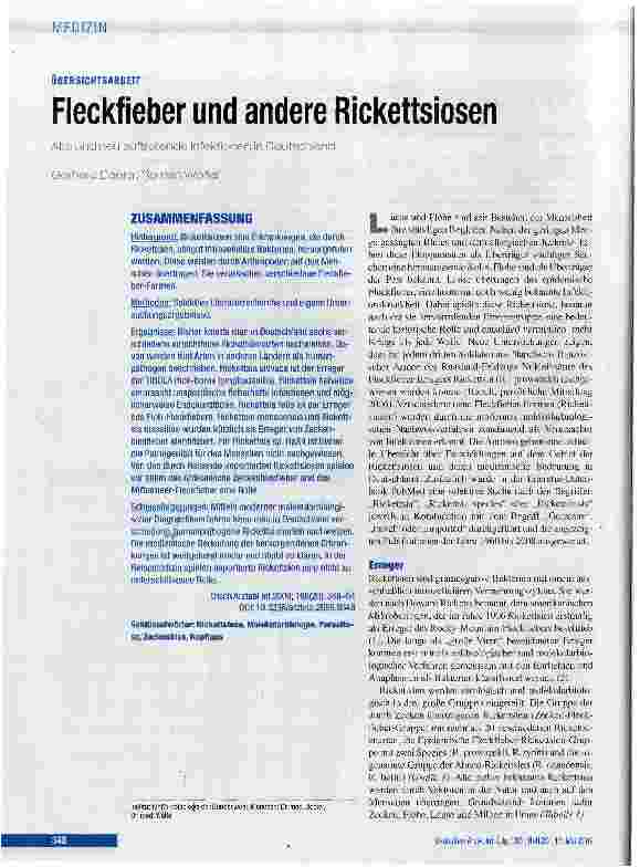 Vorschauseite 1: Fleckfieber und andere Rickettsiosen