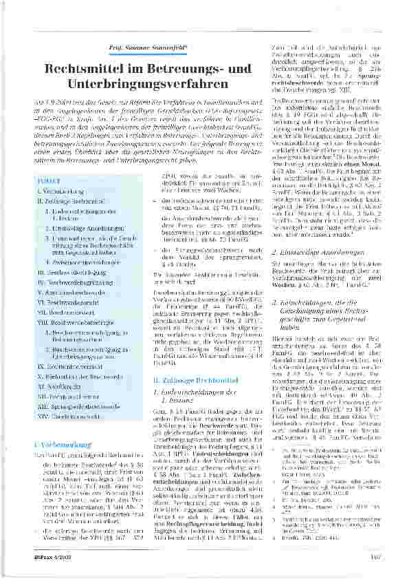 Vorschauseite 1: Rechtsmittel im Betreuungsund Unterbringungsverfahren