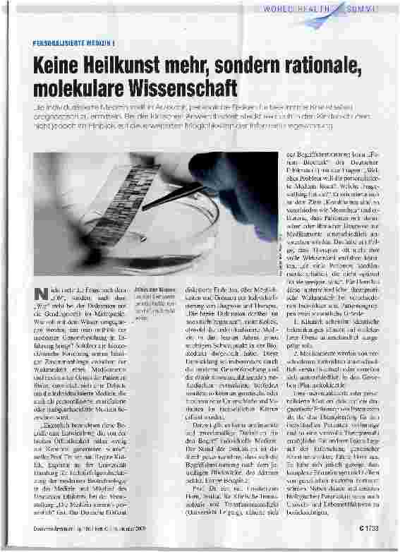 Vorschauseite 1: Keine Heilkunst mehr, sondern rationale, molekulare Wissenschaft
