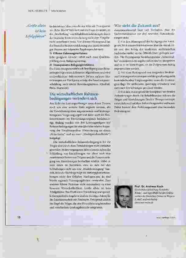 Vorschauseite 4: Die Suchtrehabilitation steht vor neuen Herausforderungen