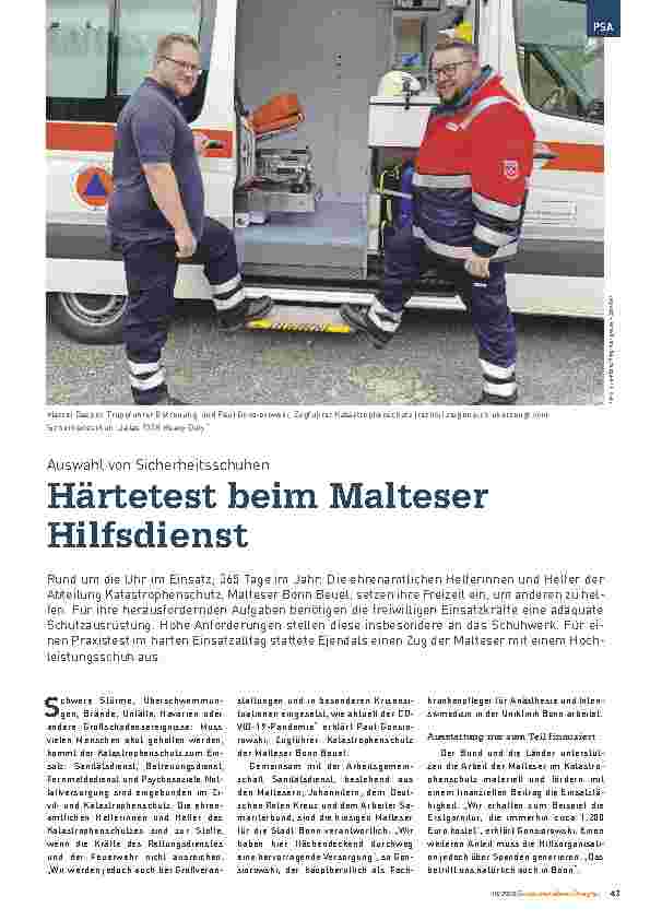 Vorschauseite 1: Auswahl von Sicherheitsschuhen: Härtetest beim Malteser Hilfsdienst