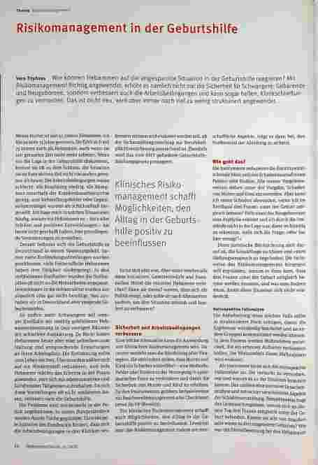Vorschauseite 1: Risikomanagement in der Geburtshilfe