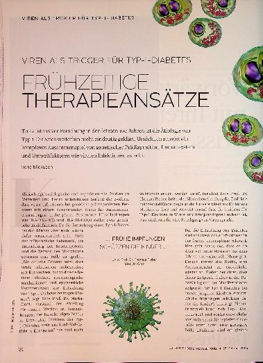 Vorschauseite 1: Vieren als Trigger für Typ -1- Diabetes frühzeitige Therapieansätze