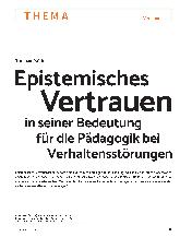 Vorschauseite 1: Epistemisches Vertrauen in seiner Bedeutung für die Pädagogik bei Verhaltensstörungen