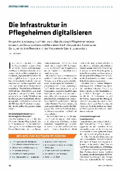 Vorschauseite 1: Die Infrastruktur in Pflegeheimen digitalisieren.