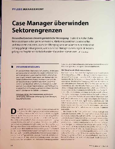 Vorschauseite 1: Case Manager überwinden Sektorengrenzen