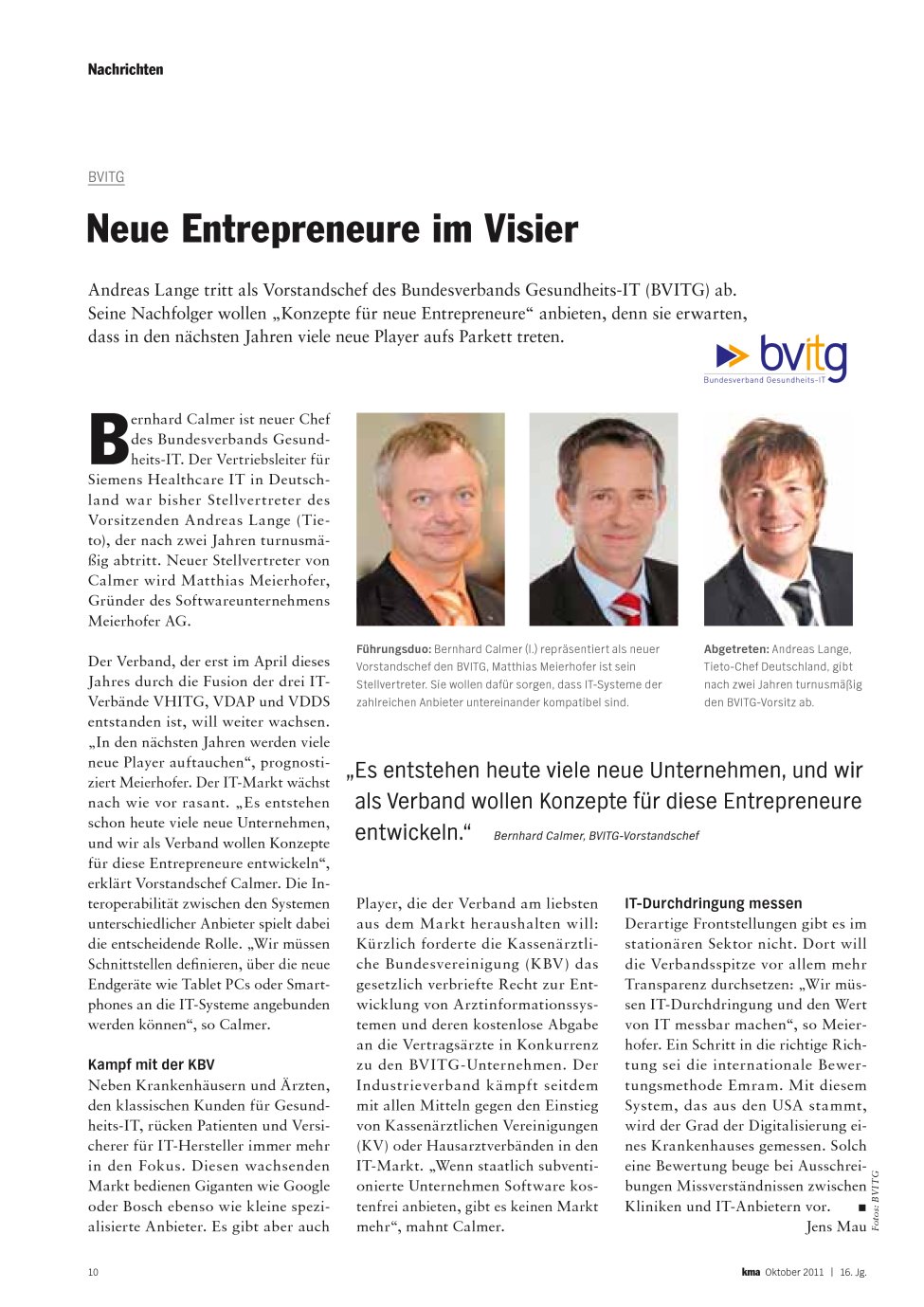 Vorschauseite 1: Neue Entrepreneure im Visier