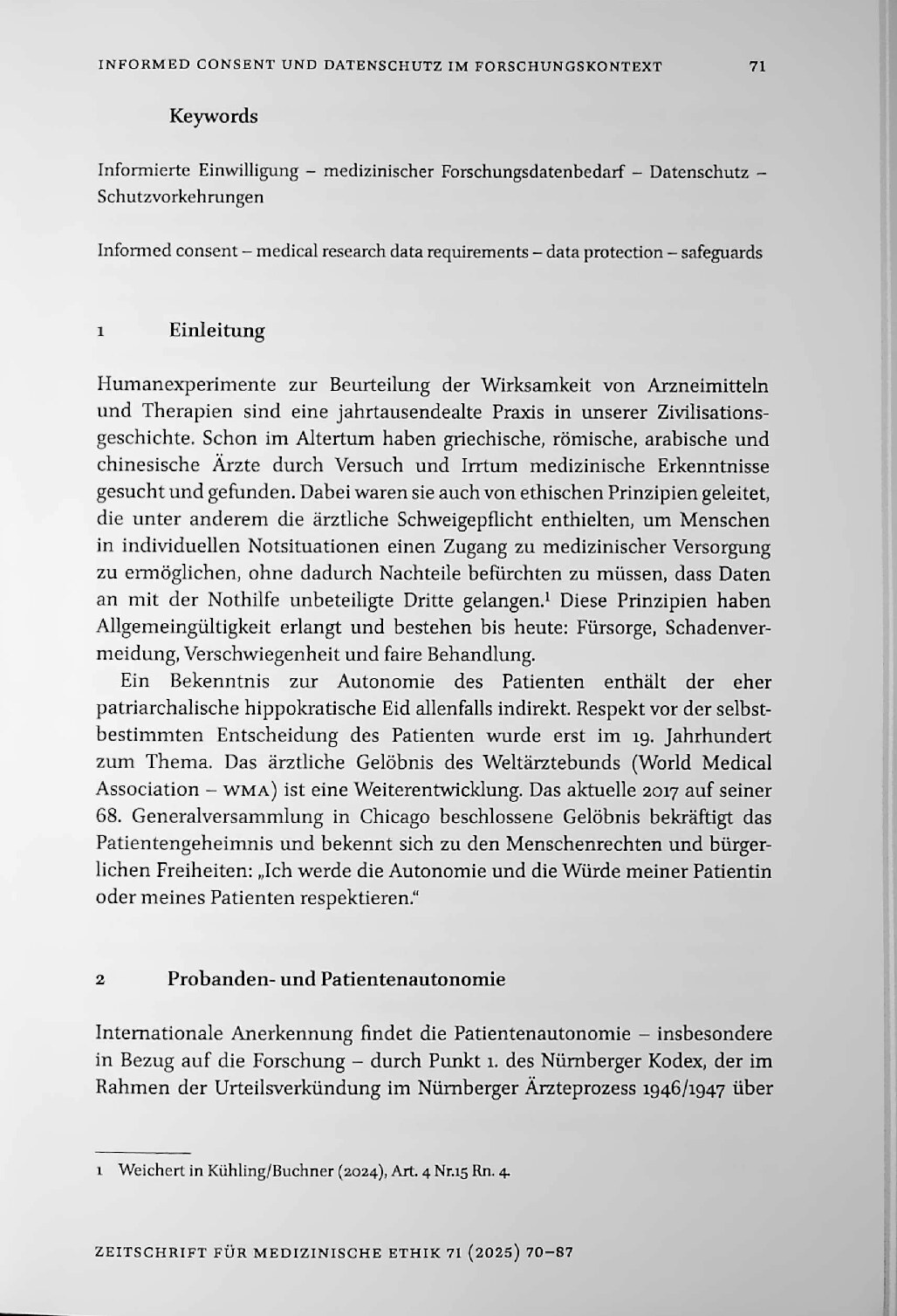 Vorschauseite 2: Informed Consent und Datenschutz im Forschungskontext – Entwicklungen und deren Grenzen