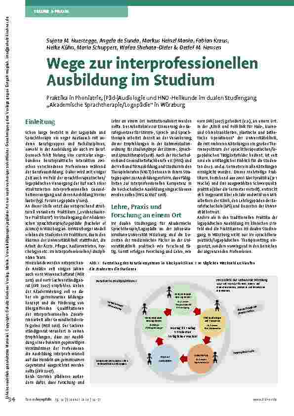 Vorschauseite 1: Wege zur interprofessionellen Ausbildung im Studium