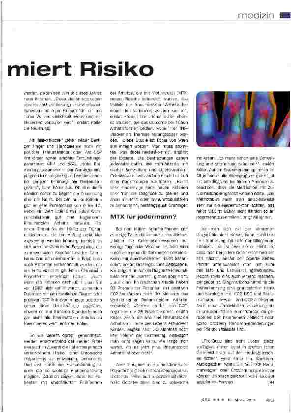 Vorschauseite 2: Rasche Therapie minimiert Risiko