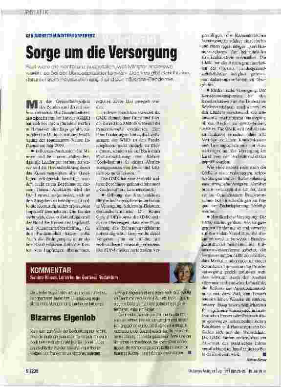 Vorschauseite 1: Sorge um die Versorgung