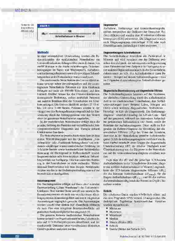Vorschauseite 2: Kennzahlen und Qualitätsindikatoren einer medizinischen Notaufnahme