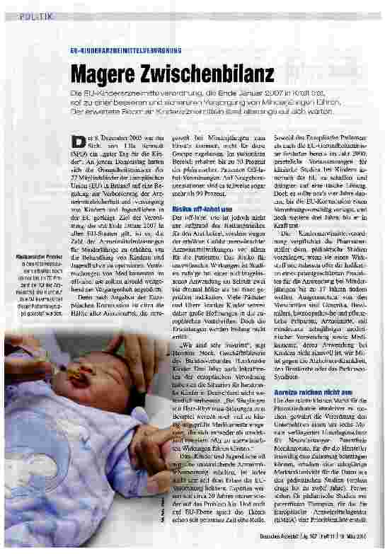 Vorschauseite 1: Magere Zwischenbilanz