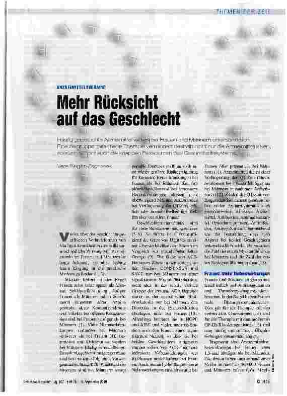 Vorschauseite 1: Mehr Rücksicht auf das Geschlecht