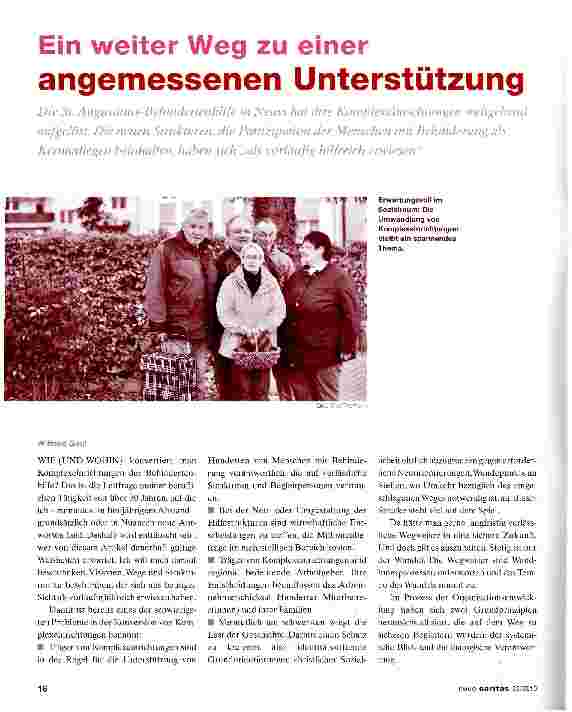 Vorschauseite 1: Ein weiter Weg zu einer angemessenen Unterstützung