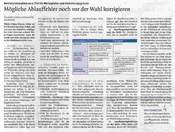 Vorschauseite 1: Mögliche Ablauffehler noch vor der Wahl korrigieren