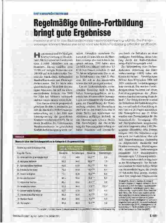 Vorschauseite 1: Regelmäßige Online-Fortbildung bringt gute Ergebnisse