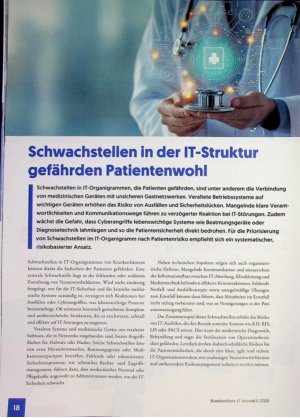 Vorschauseite 1: Schwachstellen in der IT-Struktur gefährden Patientenwohl
