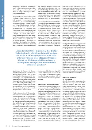 Vorschauseite 2: Digitale Technologien in der Pflege Ein bedeutsamer Baustein für das Employer Branding im Krankenhaus