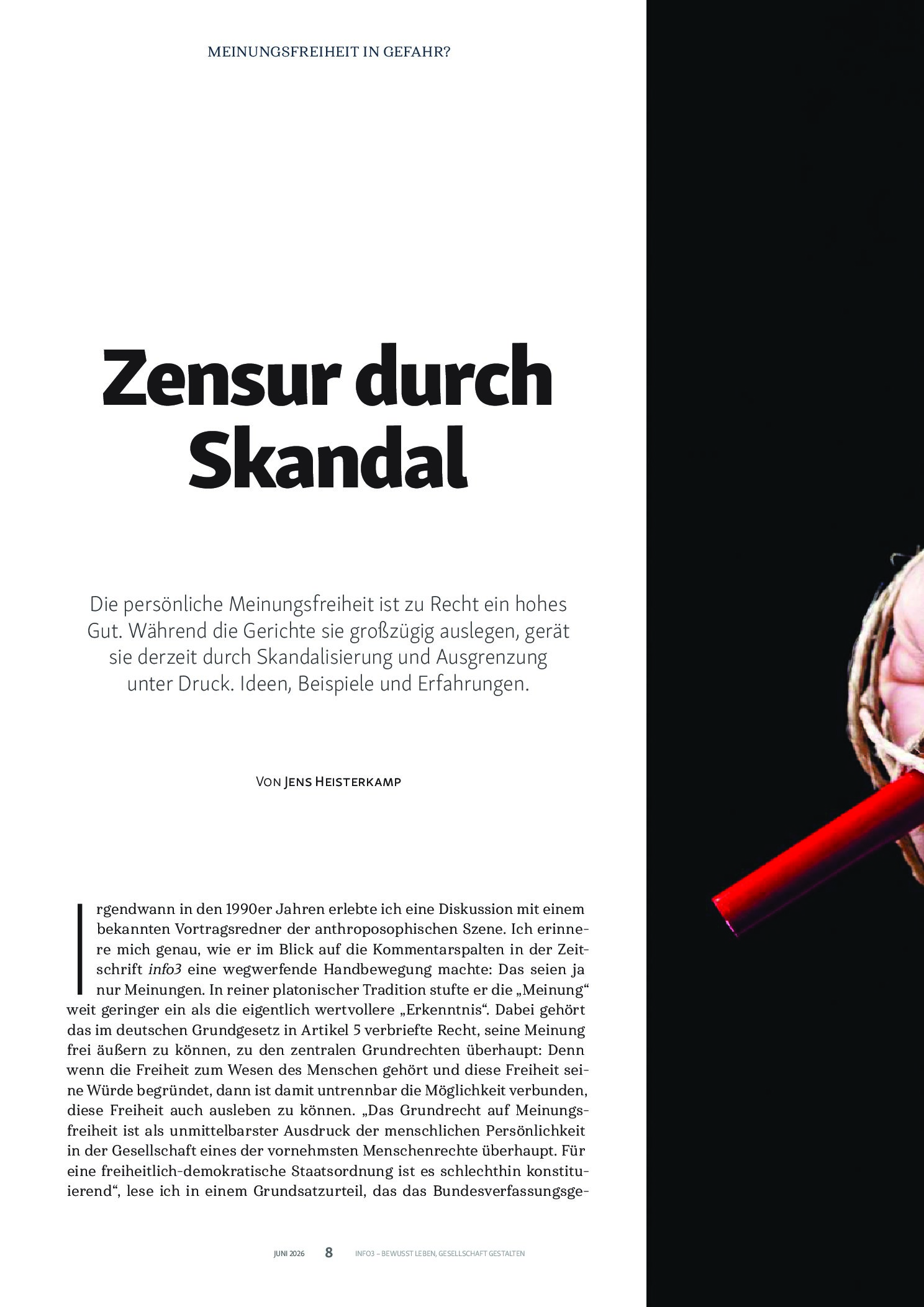 Vorschauseite 1: Zensur durch Skandal