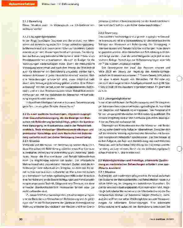 Vorschauseite 2: Menschen mit Behinderung: Teilhabe an der gesundheitlichen Versorgung