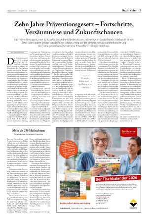 Vorschauseite 1: Zehn Jahre Präventionsgesetz – Fortschritte, Versäumnisse und Zukunftschancen
