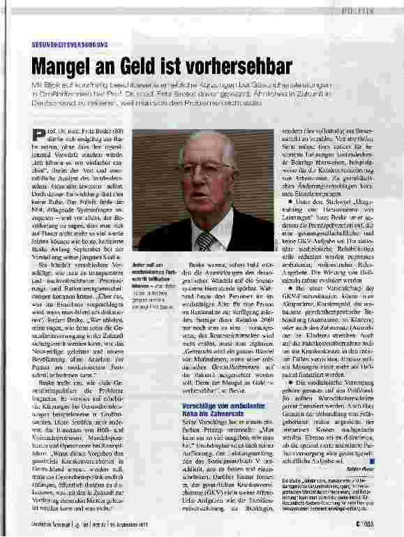 Vorschauseite 1: Mangel an Geld ist vorhersehbar