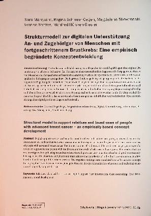 Vorschauseite 1: Strukturmodell zur digitalen Unterstützung Anund Zugehöriger von Menschen mit fortgeschrittenem Brustkrebs: Eine empirisch begründete Konzeptentwicklung
