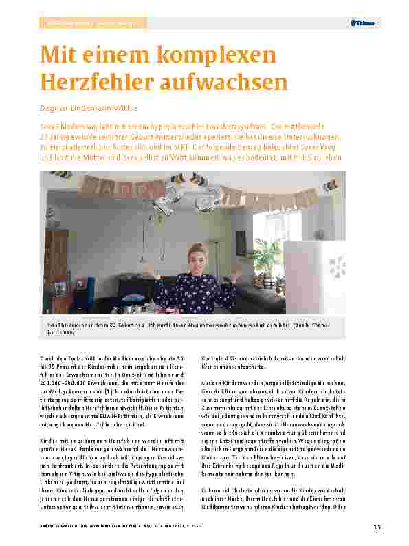 Vorschauseite 1: Mit einem komplexen Herzfehler aufwachsen.