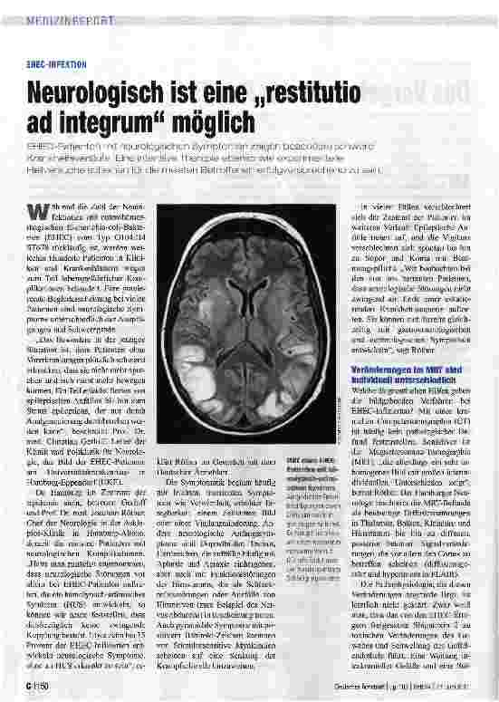 Vorschauseite 1: Neurologisch ist eine „restitutio ad integrum möglich