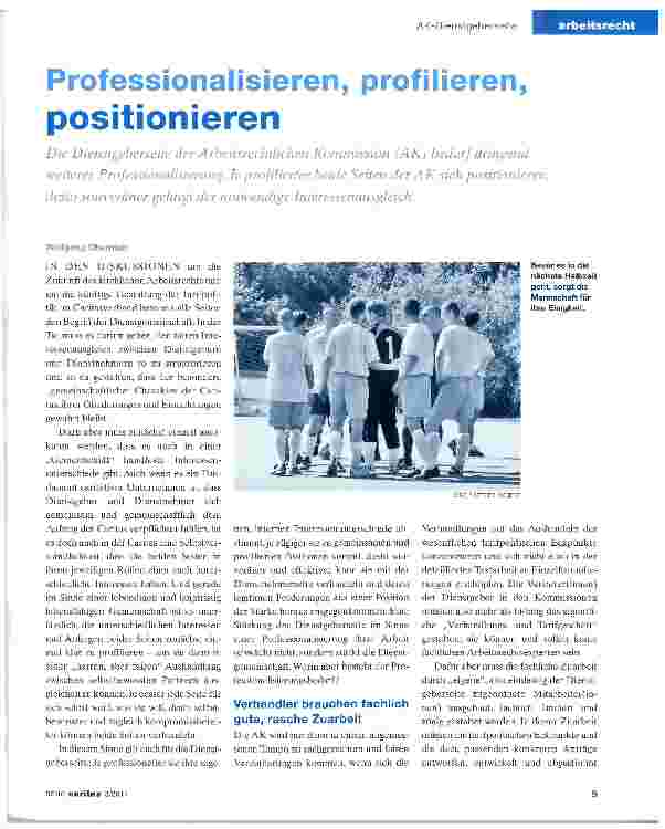 Vorschauseite 1: Professionalisieren, profilieren,positionieren