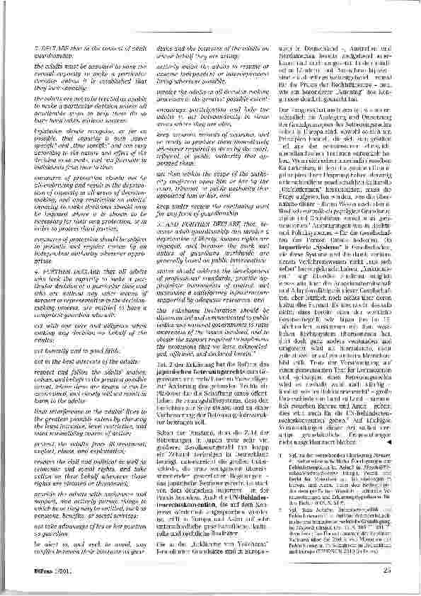 Vorschauseite 3: „Erklärung von Yokohama„World Congress on Adult Guardianship Law 2010 verabschiedet eine Erklärung zu Grundprinzipien des Vormundschaftsrechtsfür Volljährige
