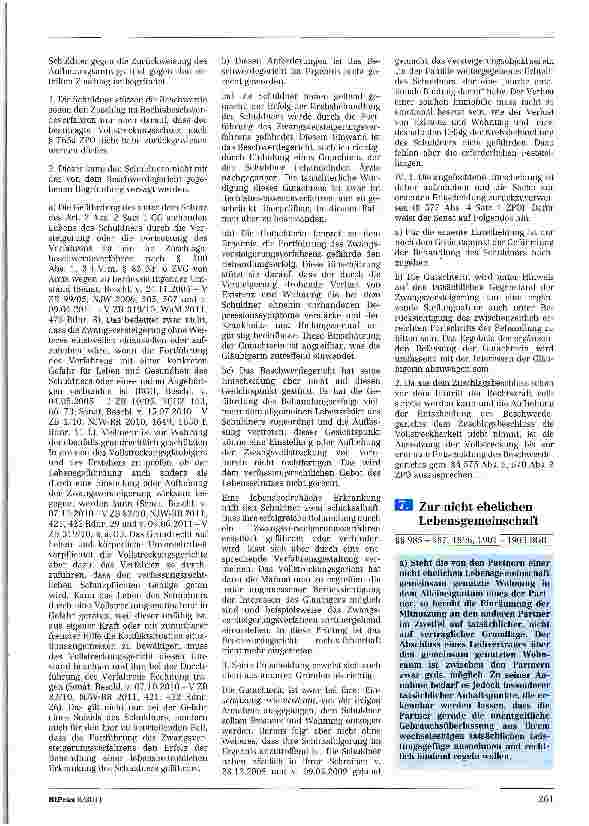 Vorschauseite 1: Zur nicht ehelichen Lebensgemeinschaft §§ 985-987, 1896, 1901 -1903 BGB~