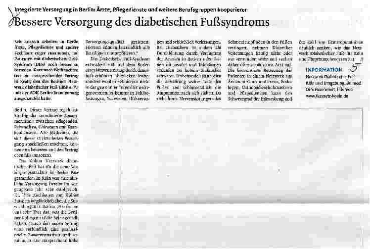 Vorschauseite 1: Bessere Versorgung des diabetischen Fußsyndroms