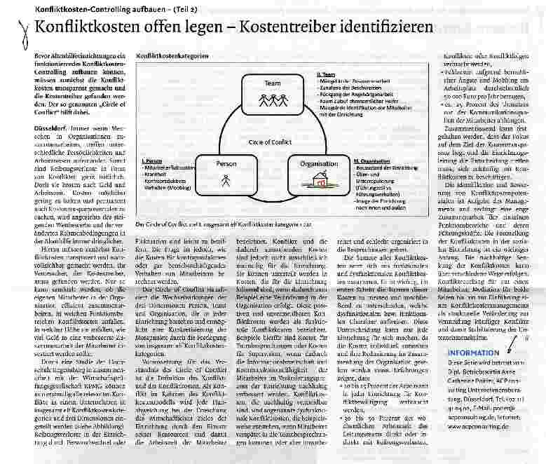 Vorschauseite 1: Konfliktkosten-Controlling aufbauen - (Teil 2) Konfliktkosten offen legen - Kostentreiber identifizieren