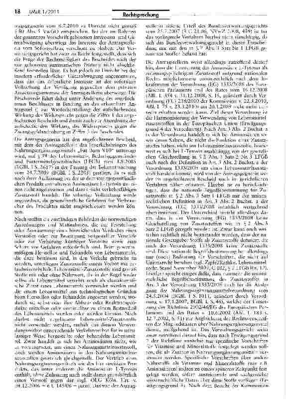 Vorschauseite 2: Verbot des Inverkehrbringens eines NahrungsergänzungsmittelsLFGB §§ 2 III, 6, 39; VwGO §§ 80 V, 146 IV
