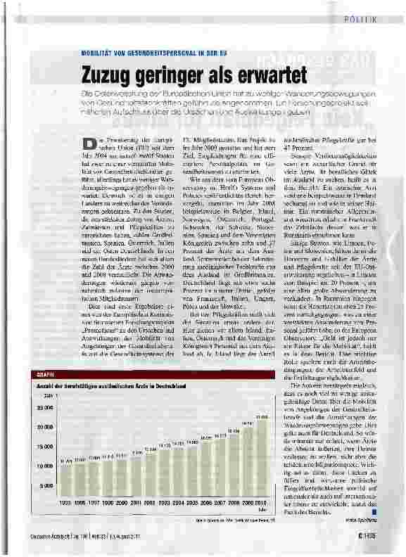Vorschauseite 1: Zuzug geringer als erwartet