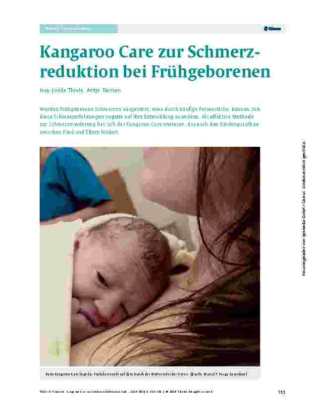 Vorschauseite 1: Känguru-Pflege zur Schmerzreduktion bei Frühgeborenen