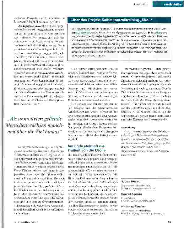 Vorschauseite 2: Die Teilnehmenden gewinnen selbst die Kontrolle zurück