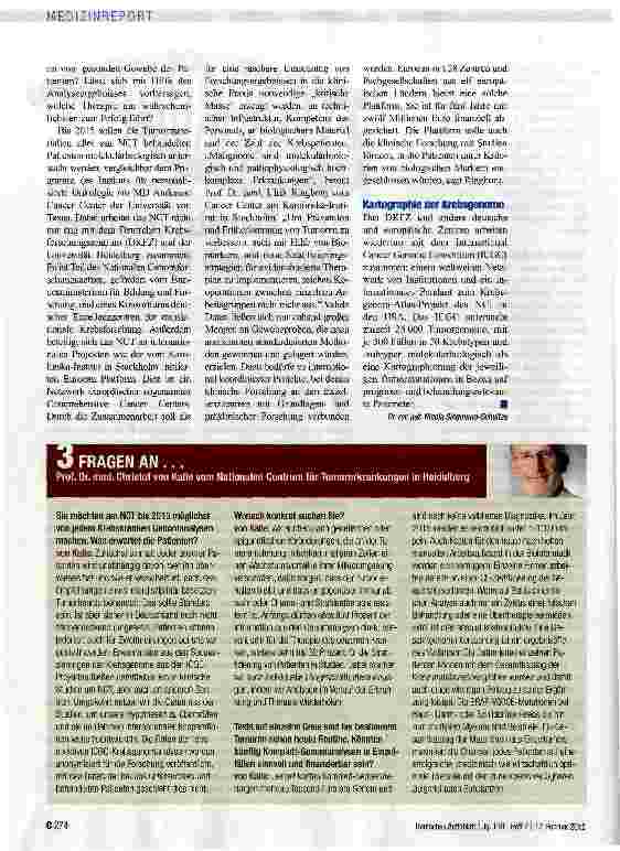 Vorschauseite 2: Vernetzt forschen, individuell therapieren