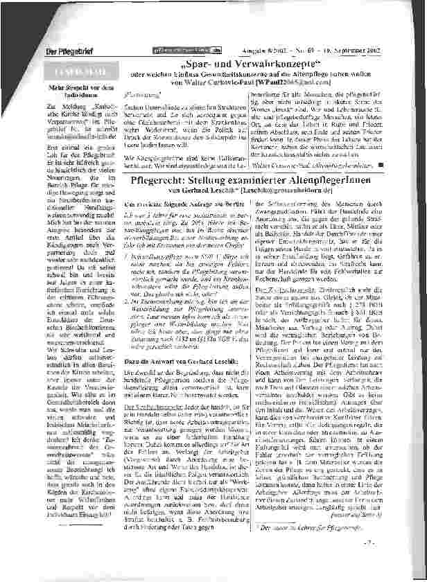 Vorschauseite 2: Sparund Verwahrkonzepteoder welchen Einfluss Gesundheitskonzerne auf die Altenpflege haben wollen