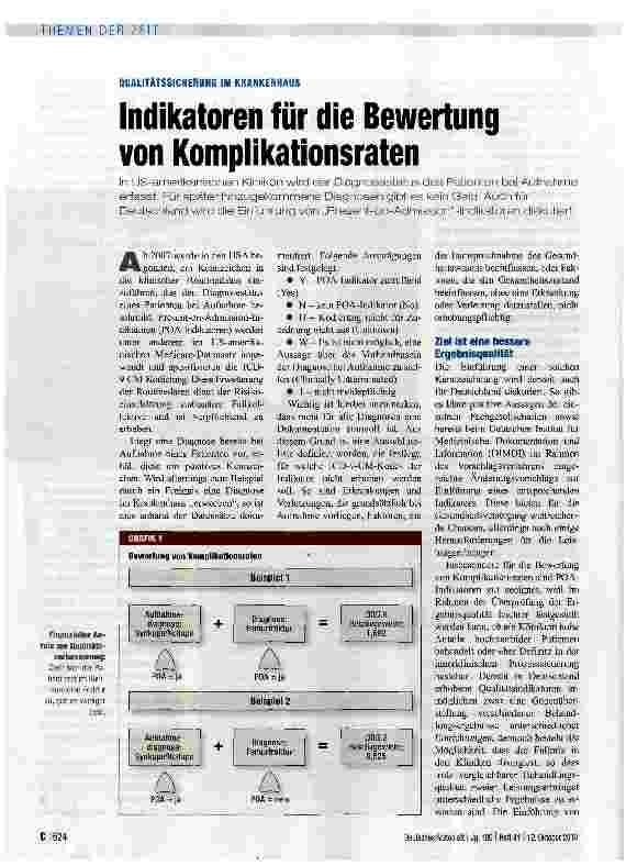 Vorschauseite 1: Indikatoren für die Bewertung von Komplikationsraten