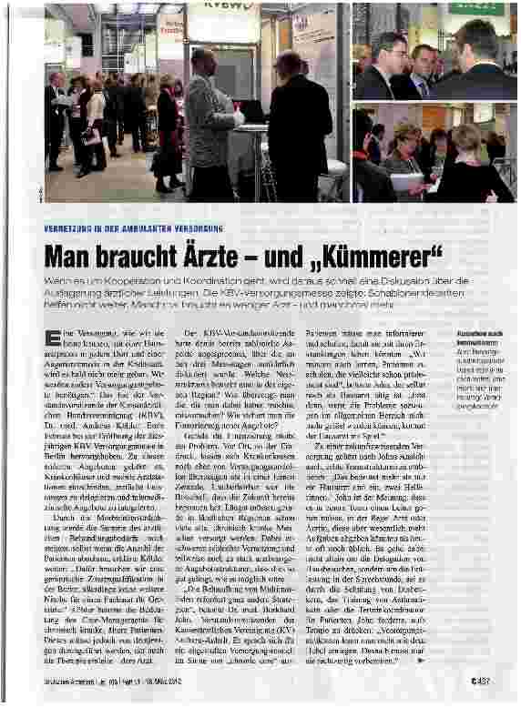 Vorschauseite 1: Man braucht Arzte - und „Kümmerer